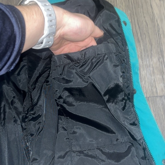 Vintage 90s Eddie Bauer Ultrex Snap Front Windbreaker Jacket Teal Blue Men's M - Picture 12 of 16